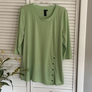 Cato Light Green Tunic with Button Accents